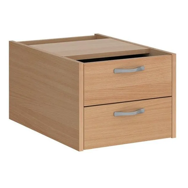 Maestro 25 - Shallow 2 Drawer Fixed Pedestal for 600mm Deep Desks