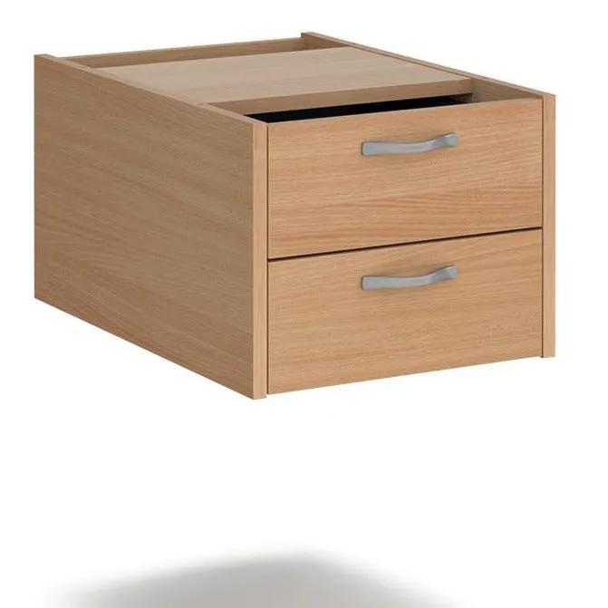 Maestro 25 - Shallow 2 Drawer Fixed Pedestal for 600mm Deep Desks