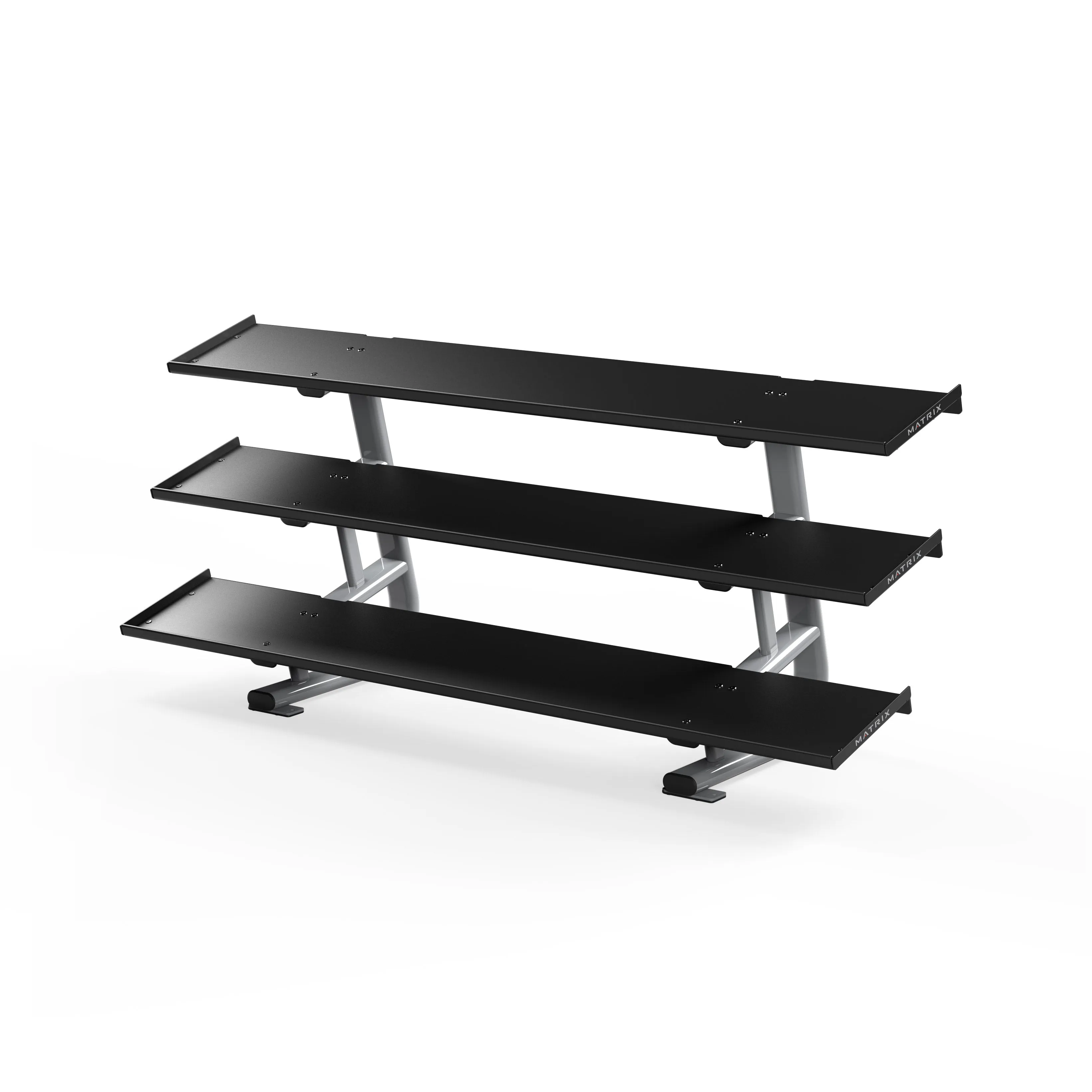 Magnum 3-Tier Flat-Tray Dumbbell Rack Long