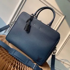 Men&#8217;s Armand Briefcase Mm Top Handle Bag M55228 Navy Blue 2019 Collection