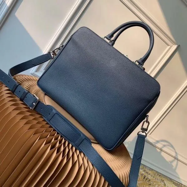 Men&#8217;s Armand Briefcase Mm Top Handle Bag M55228 Navy Blue 2019 Collection
