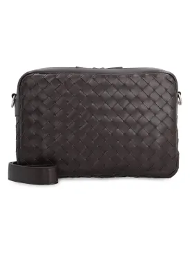Men's Medium Intrecciato Camera Bag in Brown | 755925V2HL1 Color 2145