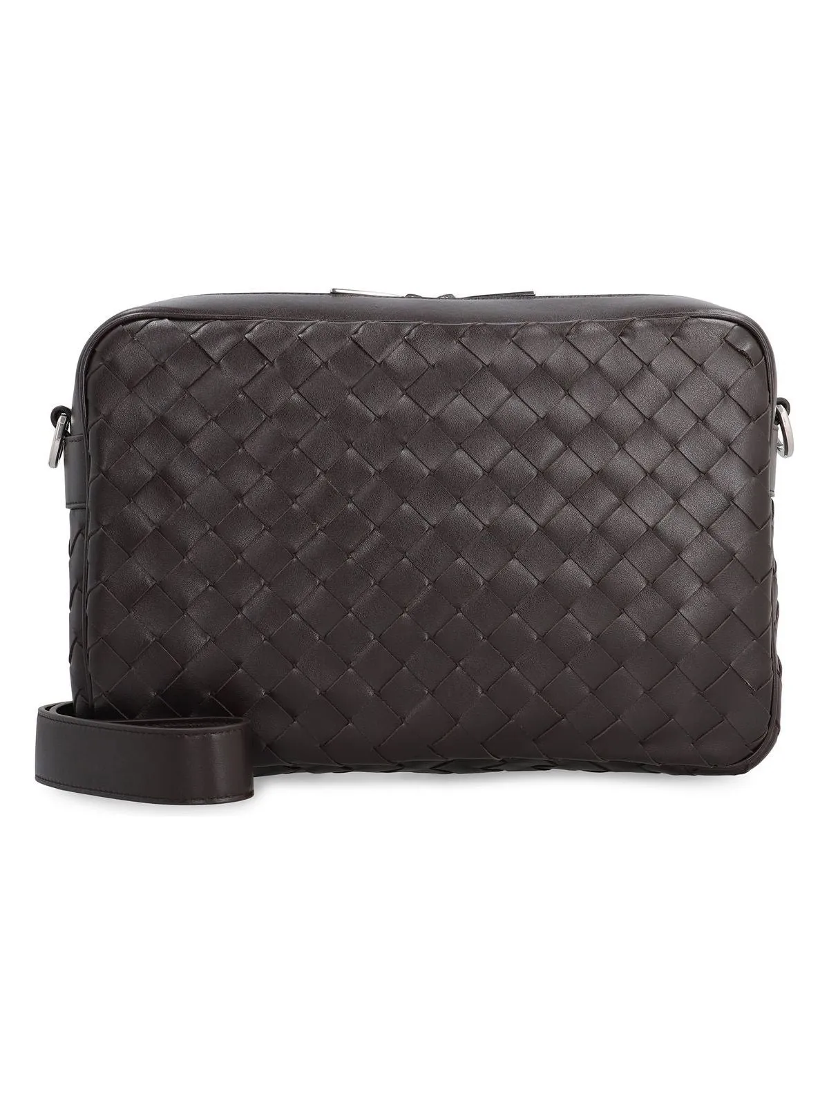 Men's Medium Intrecciato Camera Bag in Brown | 755925V2HL1 Color 2145