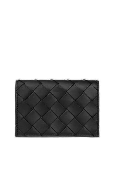 Men's Raffia Card Case in Black | Size UNICA | 605720VCPQ3