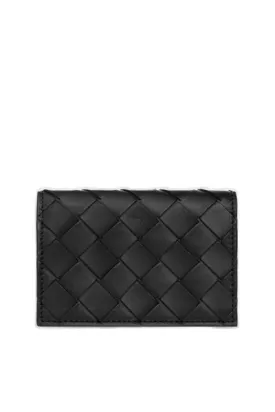 Men's Raffia Card Case in Black | Size UNICA | 605720VCPQ3