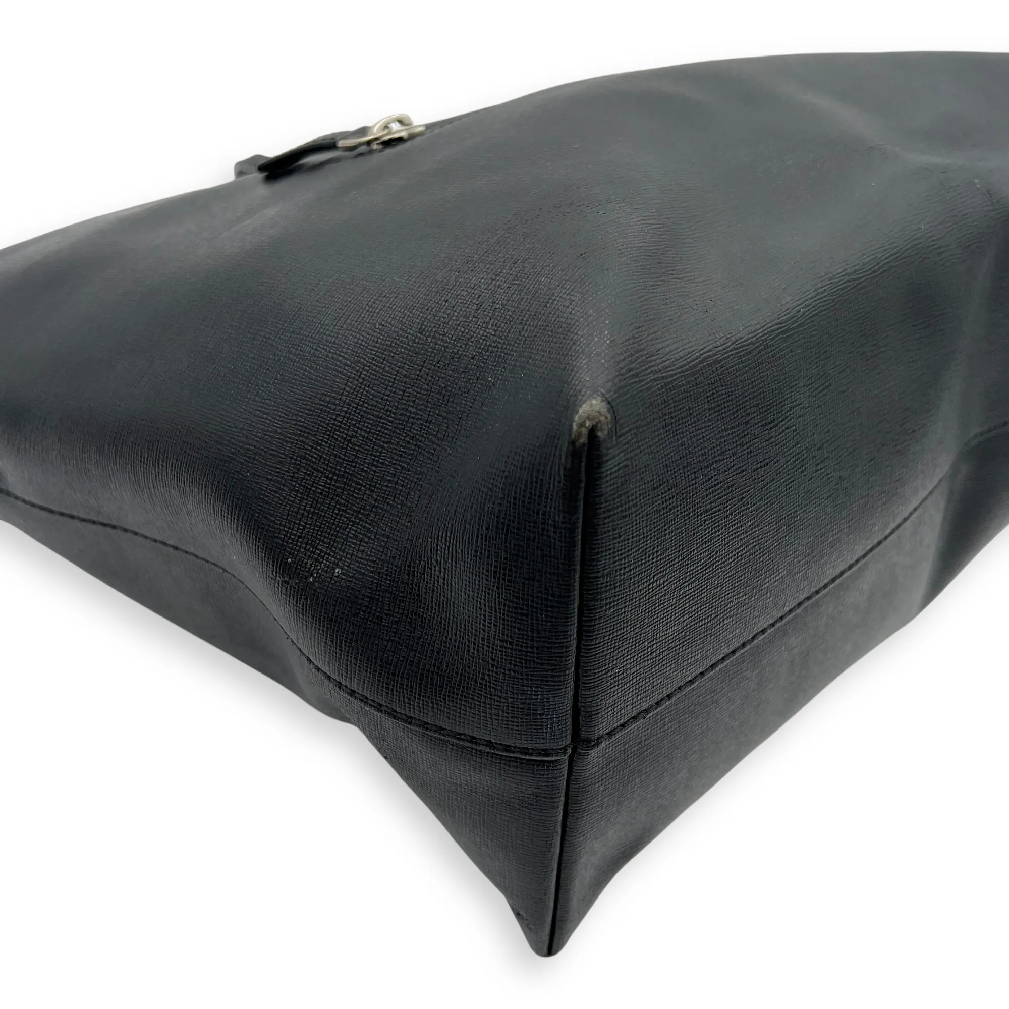 Monster Tote Bag Black in Calfskin, Silver hardware