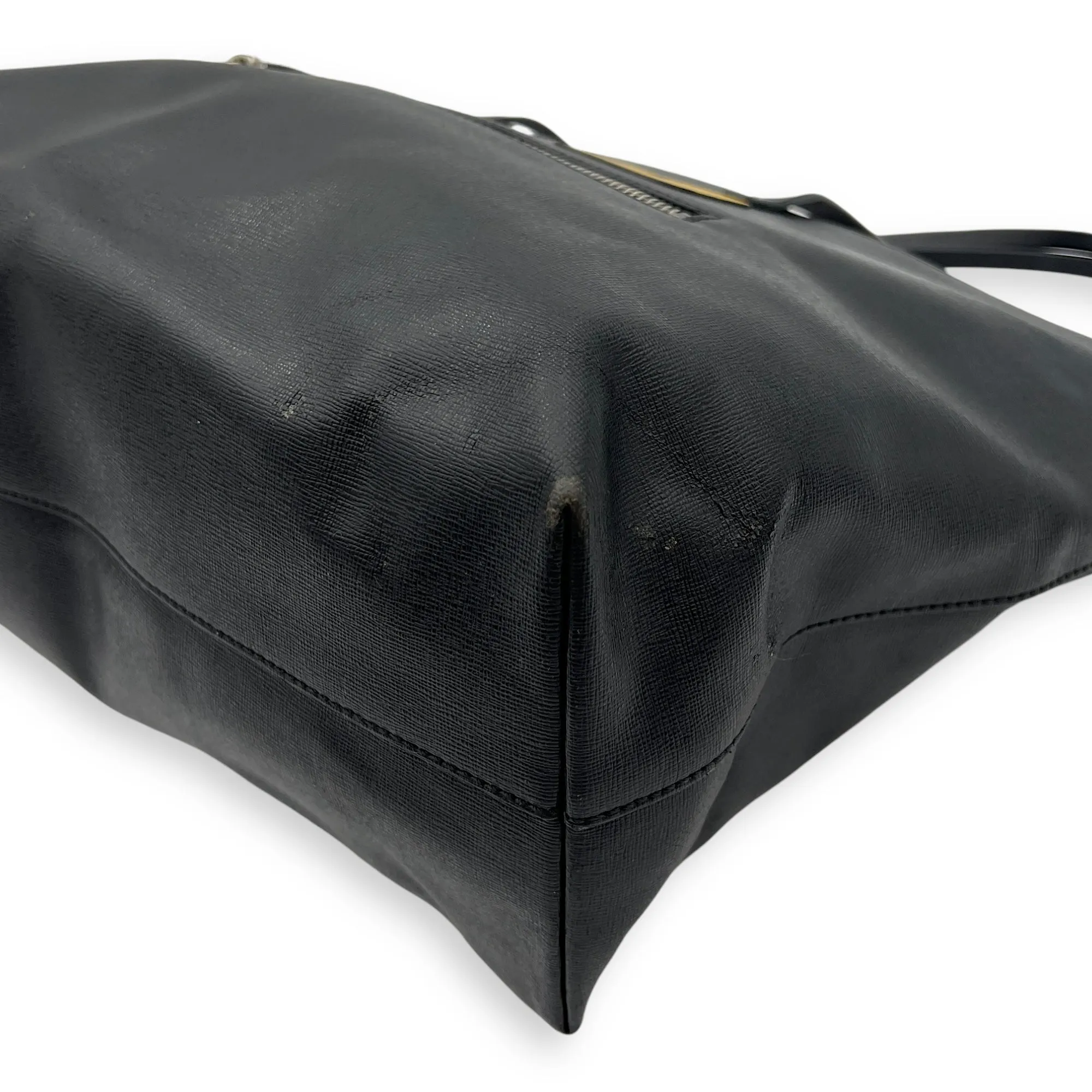 Monster Tote Bag Black in Calfskin, Silver hardware