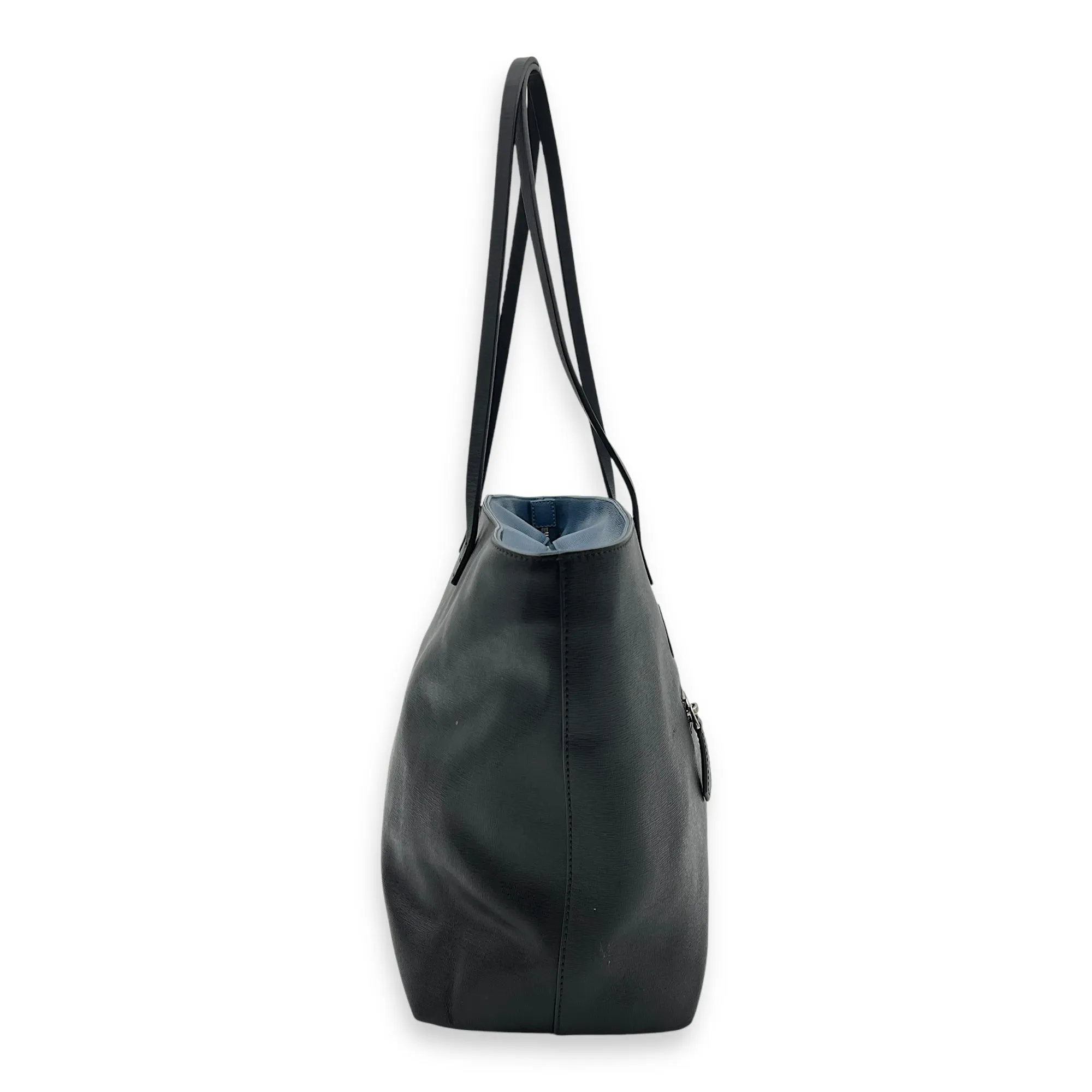 Monster Tote Bag Black in Calfskin, Silver hardware