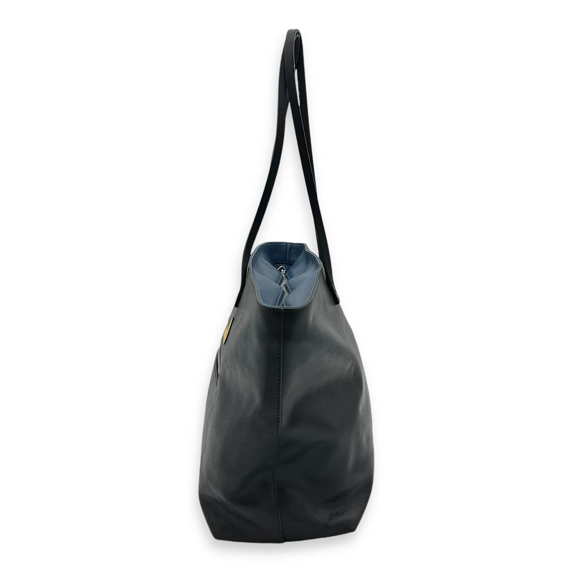 Monster Tote Bag Black in Calfskin, Silver hardware