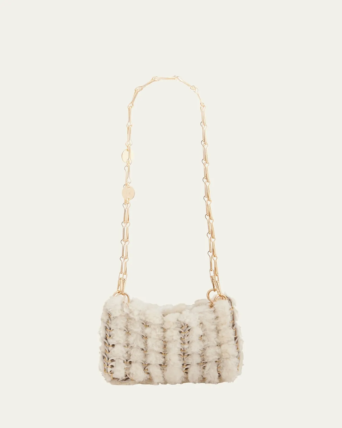 Nano Disc Shearling Shoulder Bag