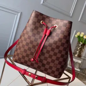 Néonoé Damier Ebene Canvas Bucket Bag N40214 Red 2019 Collection