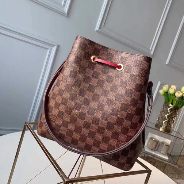 Néonoé Damier Ebene Canvas Bucket Bag N40214 Red 2019 Collection