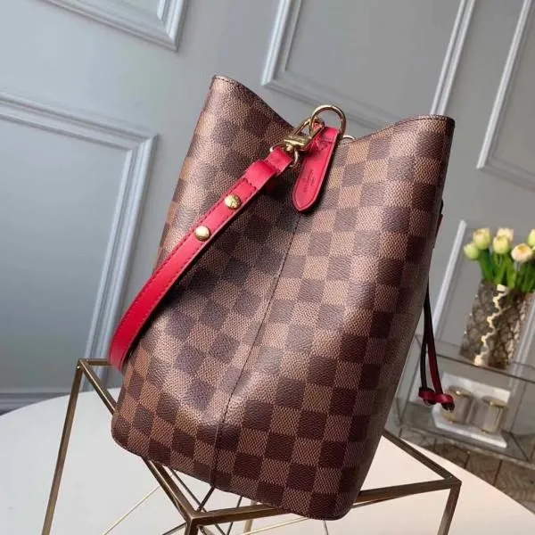 Néonoé Damier Ebene Canvas Bucket Bag N40214 Red 2019 Collection