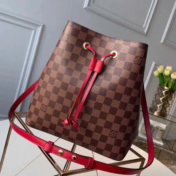 Néonoé Damier Ebene Canvas Bucket Bag N40214 Red 2019 Collection