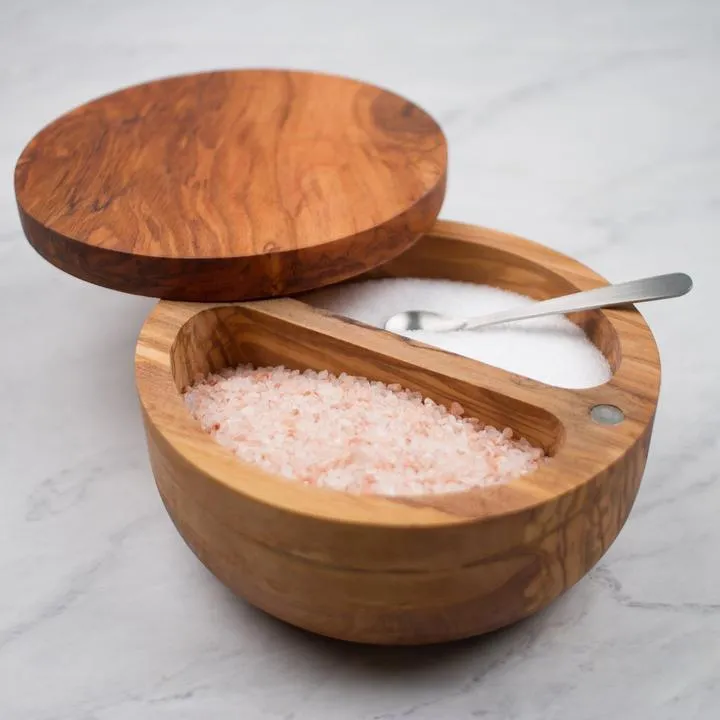 Olive Wood Salt Box by RSVP