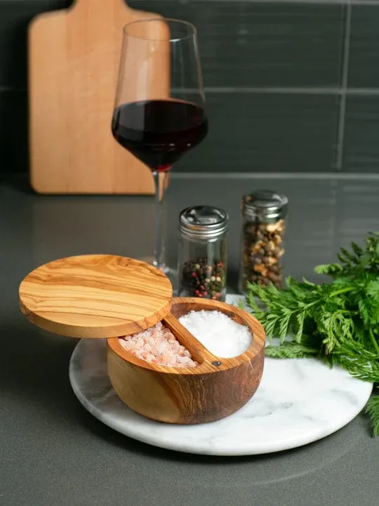 Olive Wood Salt Box by RSVP