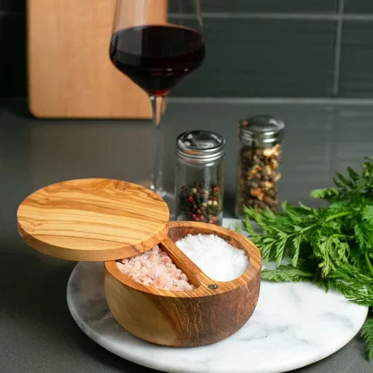 Olive Wood Salt Box by RSVP