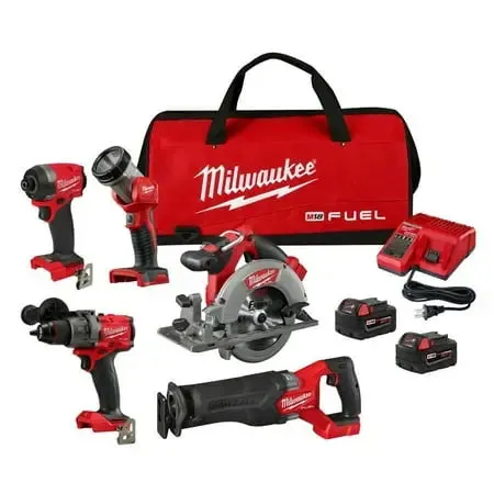 Open Box -  Milwaukee 3697-25 Combo Kit M18 Fuel 18 V 5 amps Cordless Brushless 5 Tool