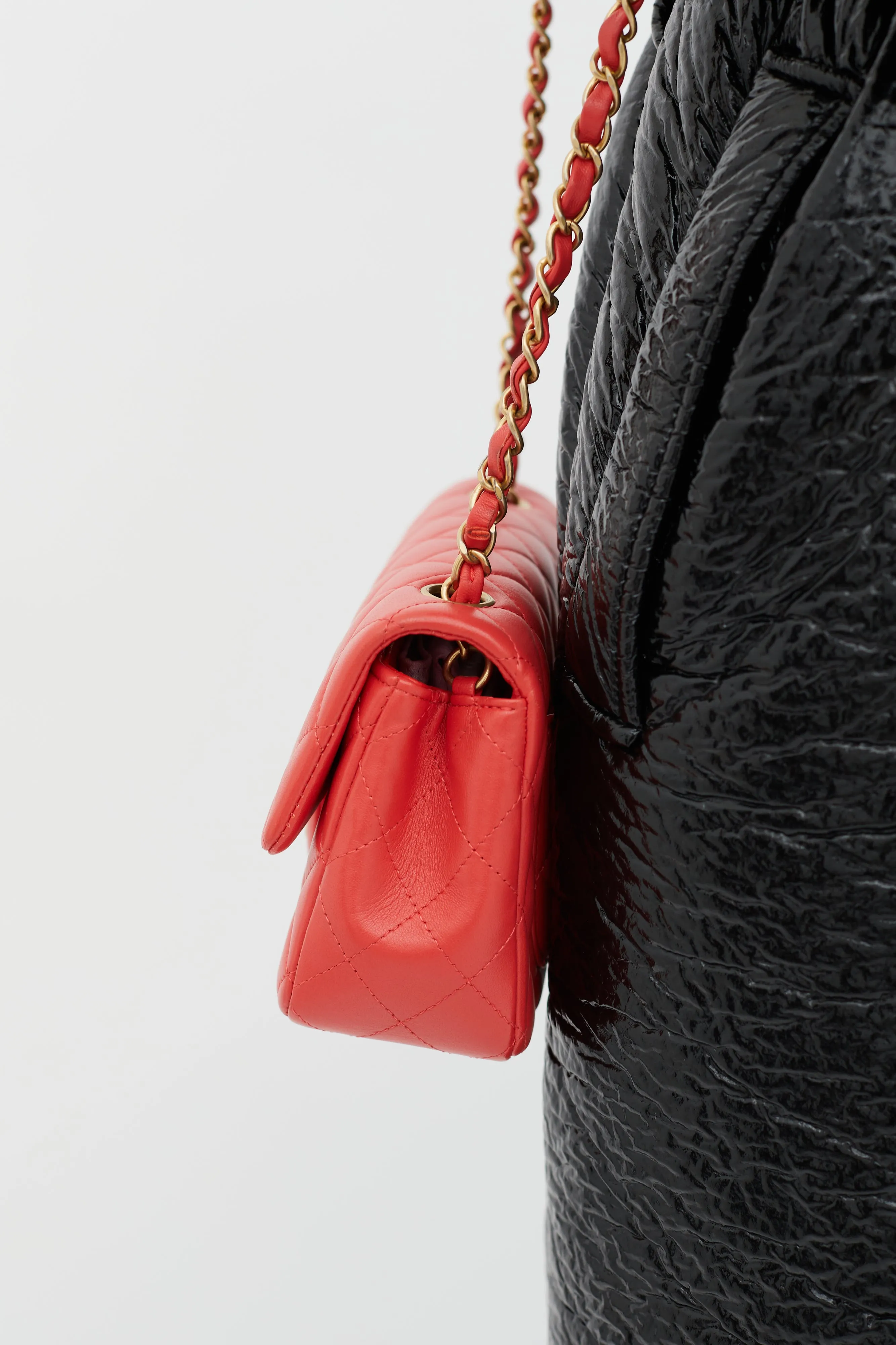 Pink Quilted Leather Mini Flap Shoulder Bag
