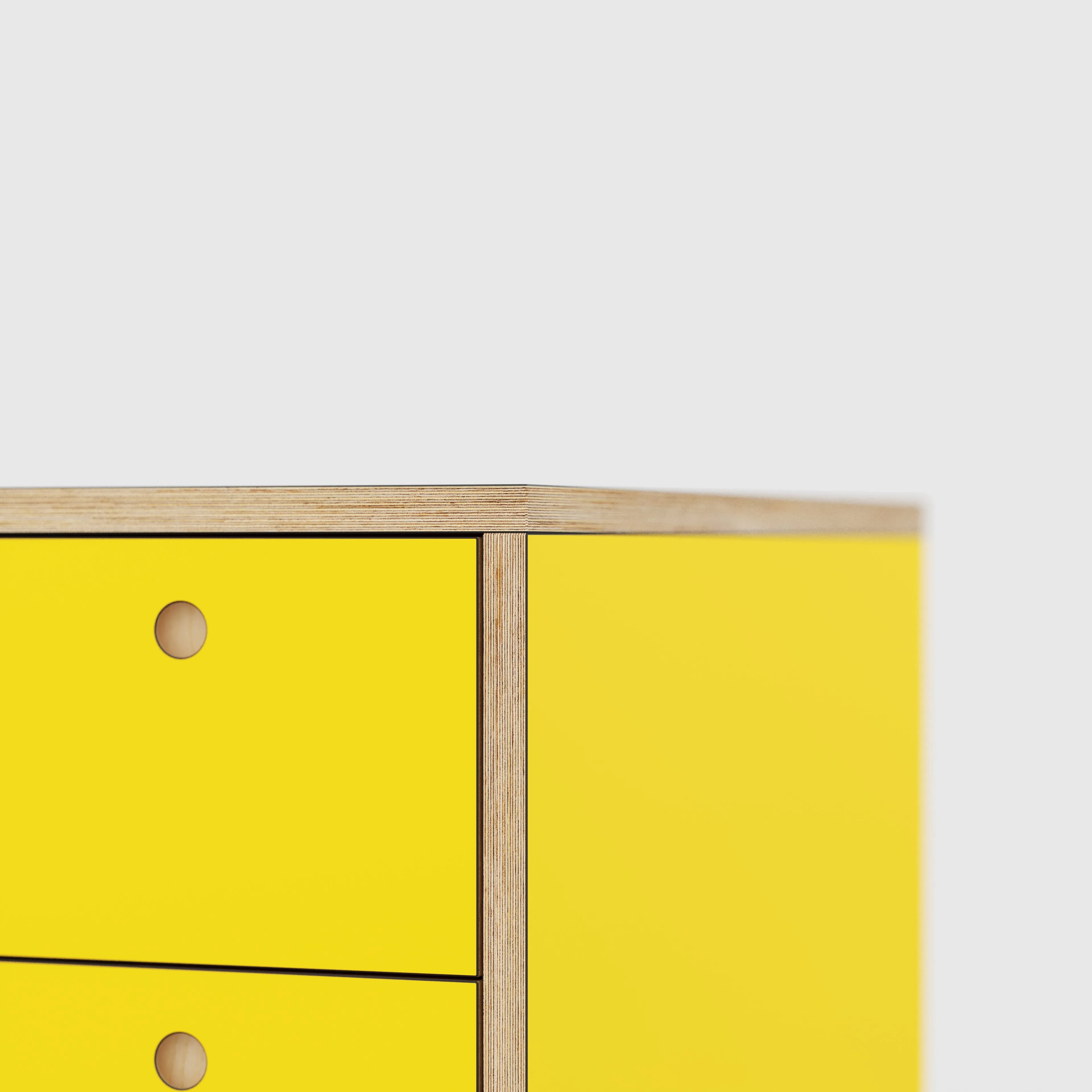 Plywood Desk with Storage Type 1 RH - Drawers - Formica Chrome Yellow - 1600(w) x 800(d) x 750(h)