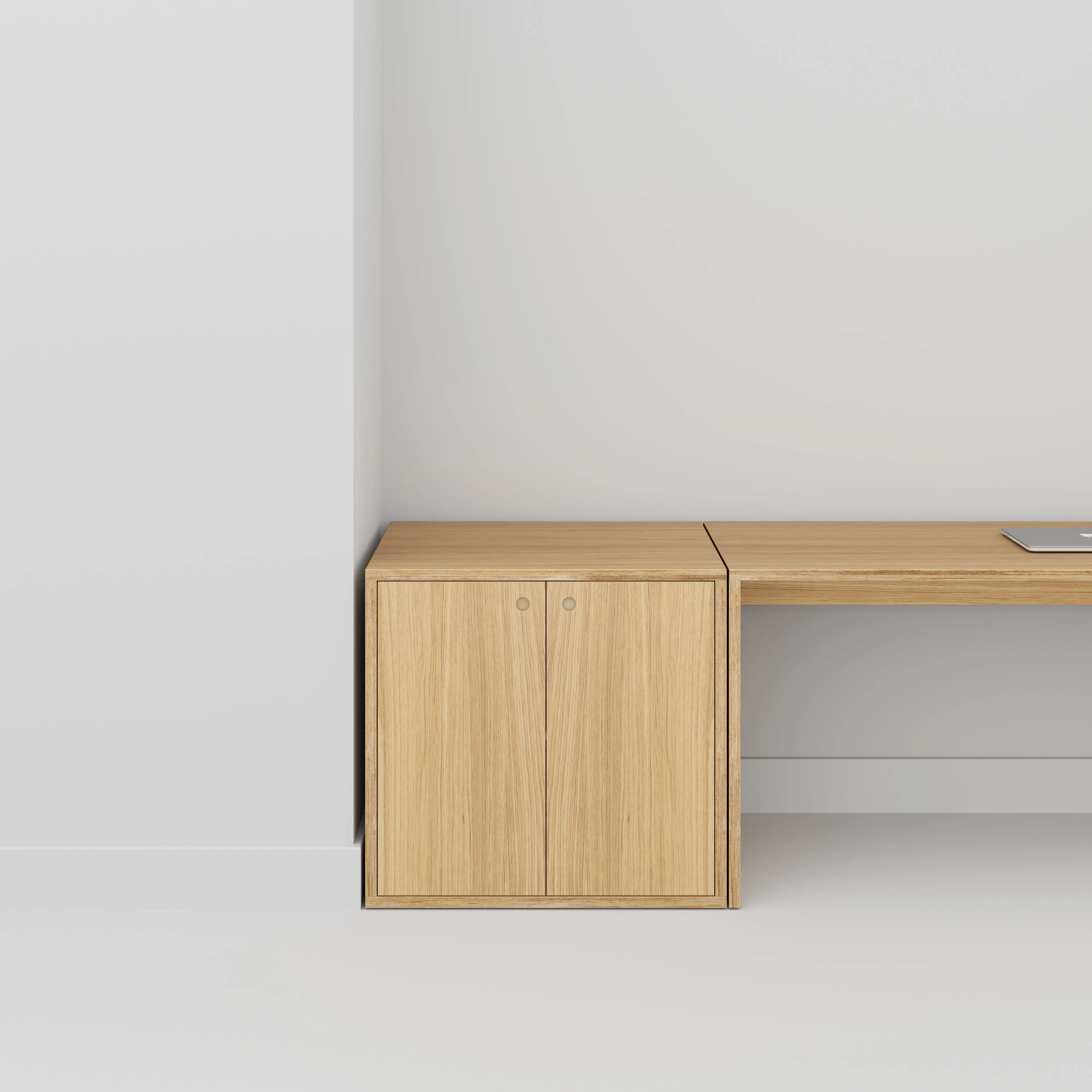 Plywood Storage with Doors - Plywood Oak - 800(w) x 600(d) x 750(h)