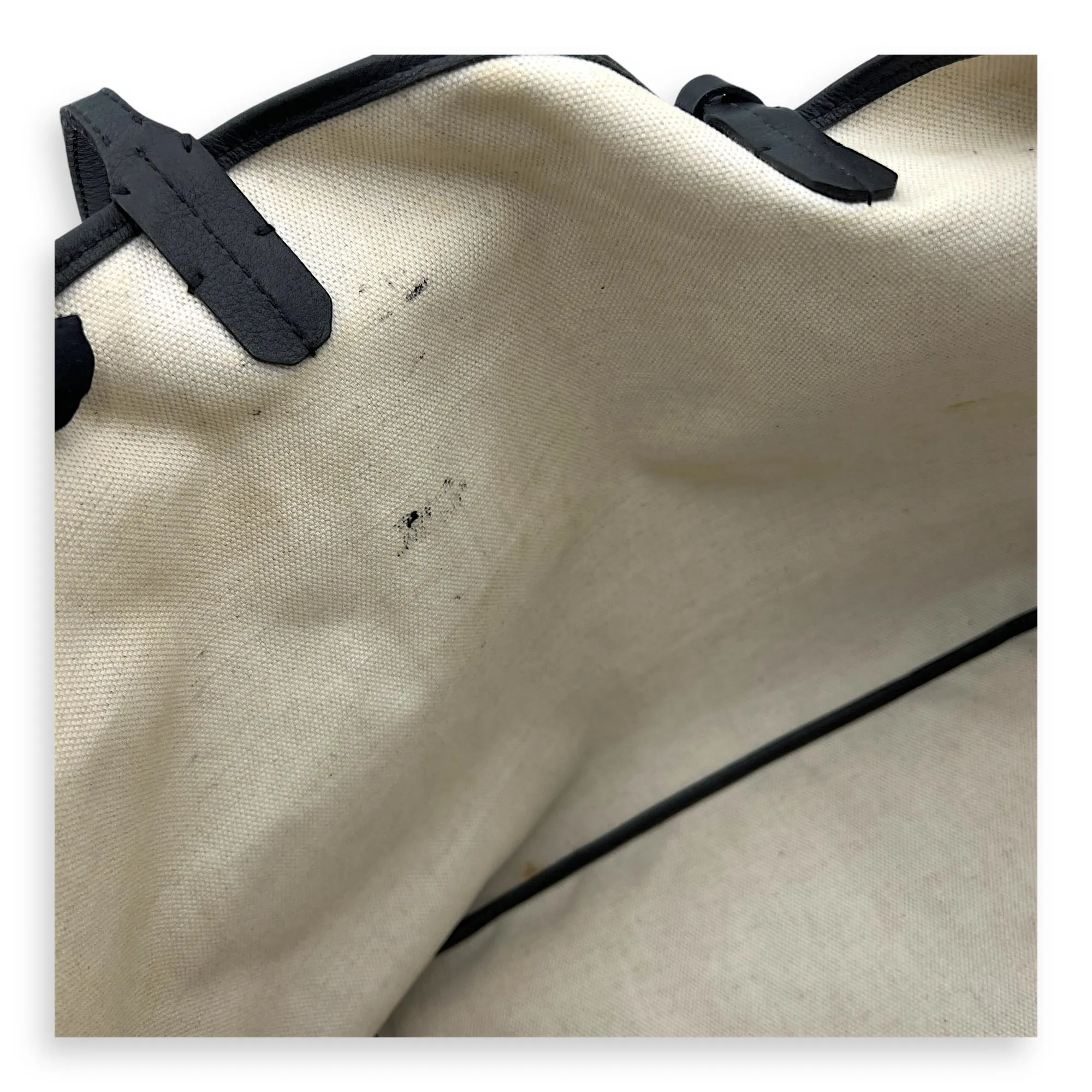 Saint Louis Tote Bag PM Black in Coated Canvas, Silver hardware
