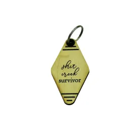 Shit Creek Survivor Handmade Wood Keychain