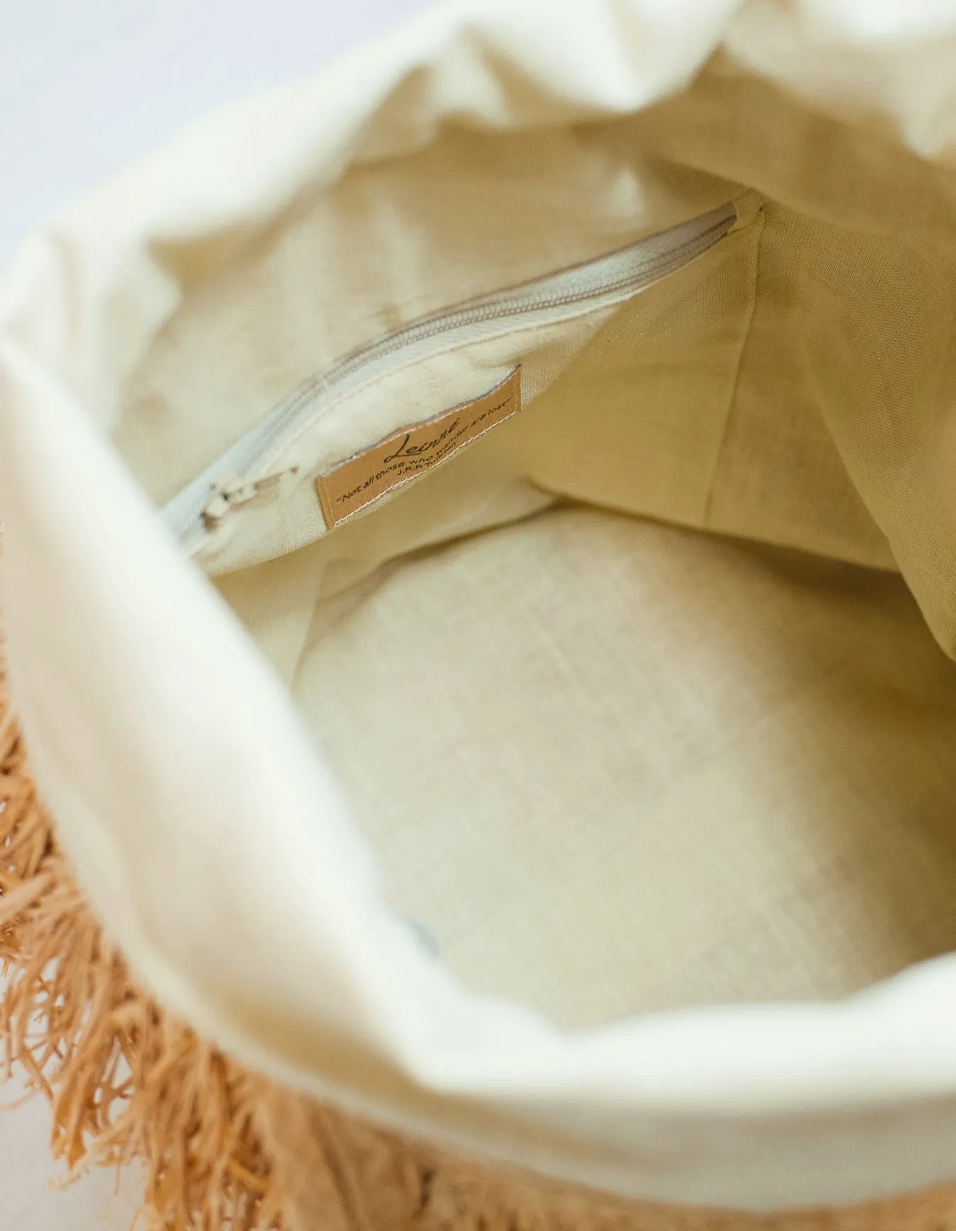 Simon Classic raffia bucket bag