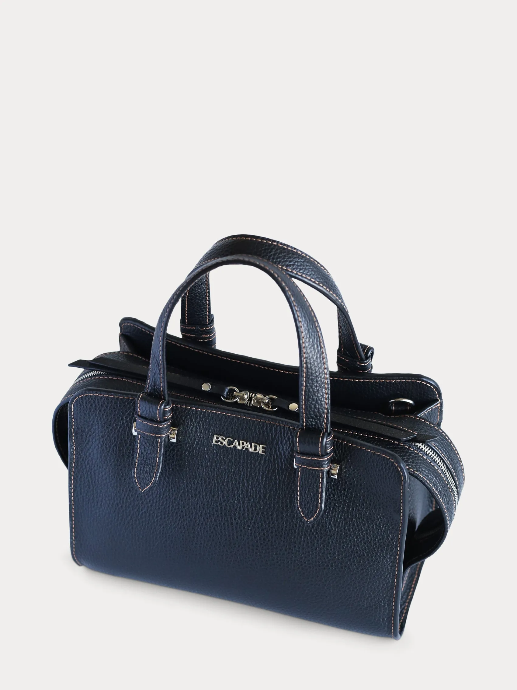 Soho Chic. Black Satchel Bag.