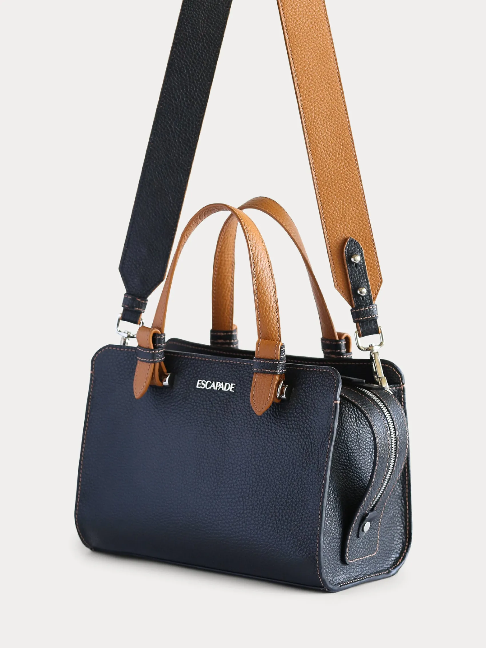 Soho Chic. Black Satchel Bag.