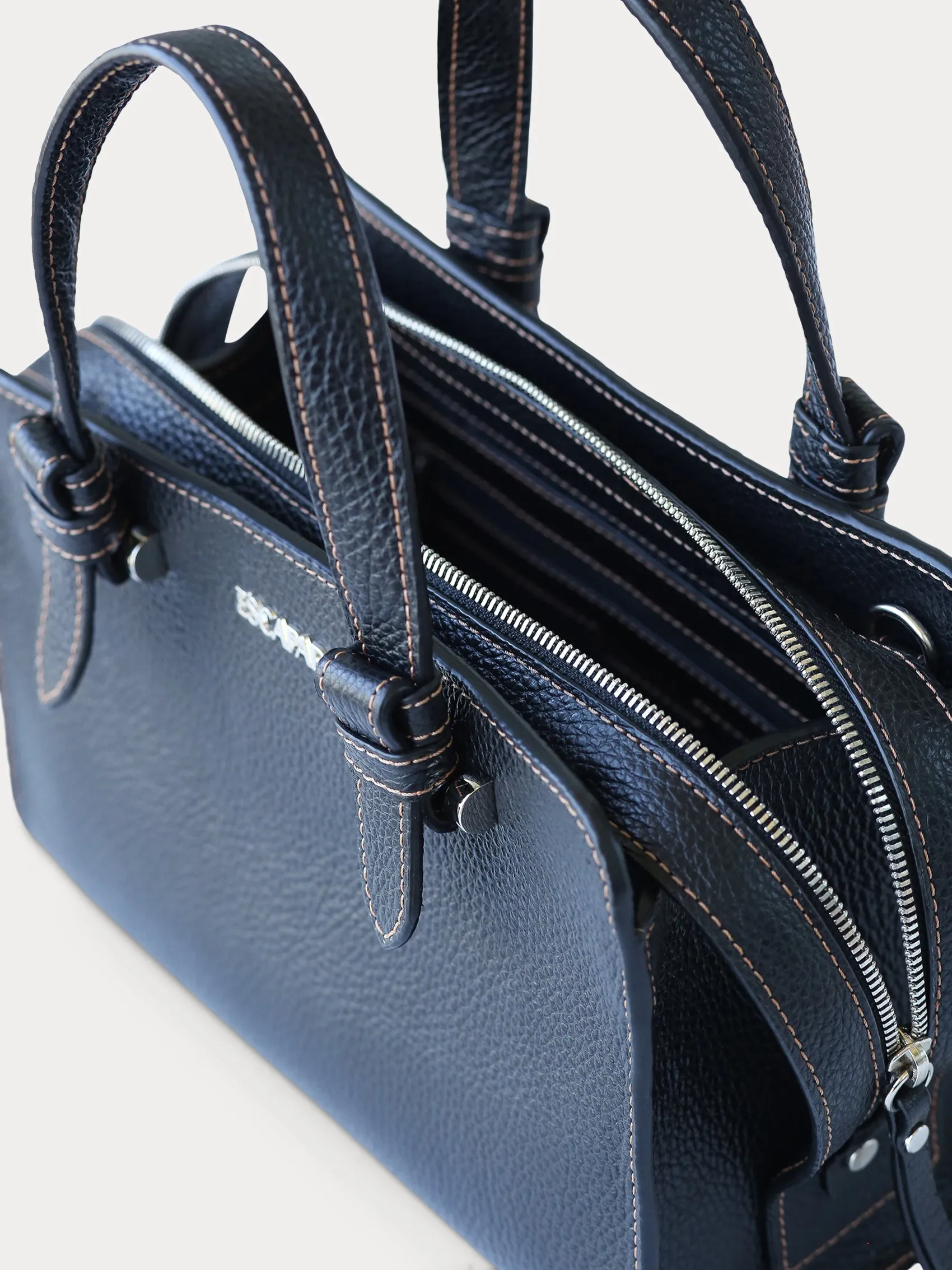 Soho Chic. Black Satchel Bag.