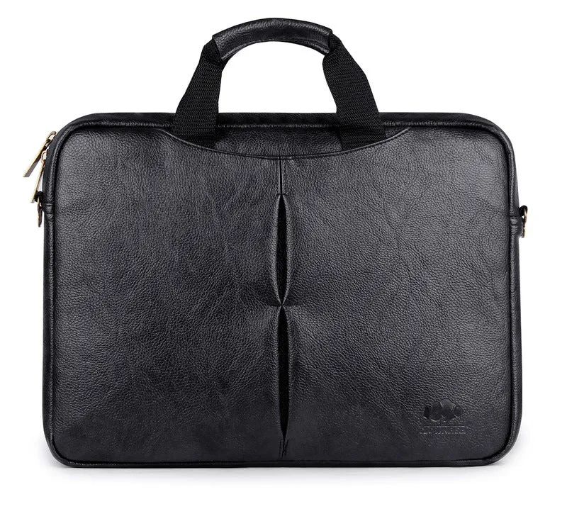 THE CLOWNFISH Leatherette Laptop Briefcases for 14 inch Laptops (Black)