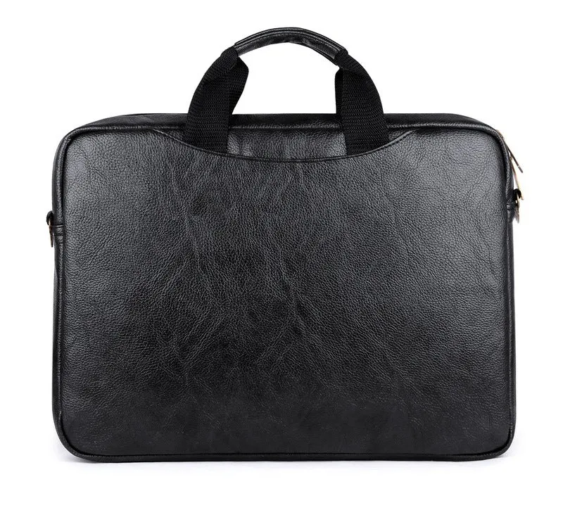 THE CLOWNFISH Leatherette Laptop Briefcases for 14 inch Laptops (Black)
