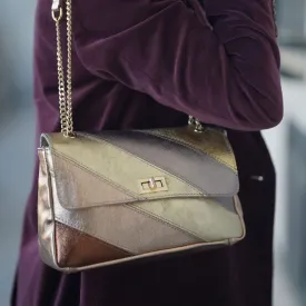 The Large Metallic Stripe Leather Bag