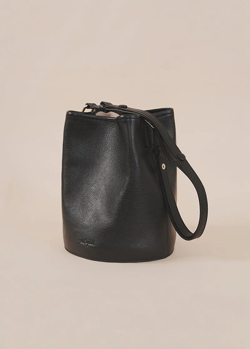Top Grain Leather Medium Bucket Shoulder Bag