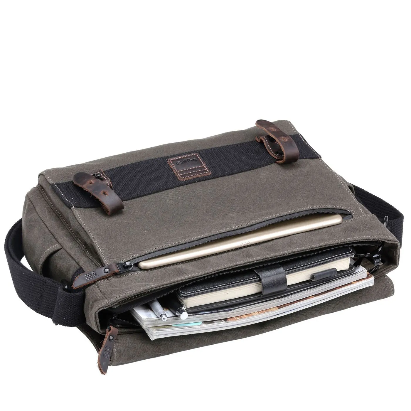 Troop Canvas Laptop Messenger Bag Olive