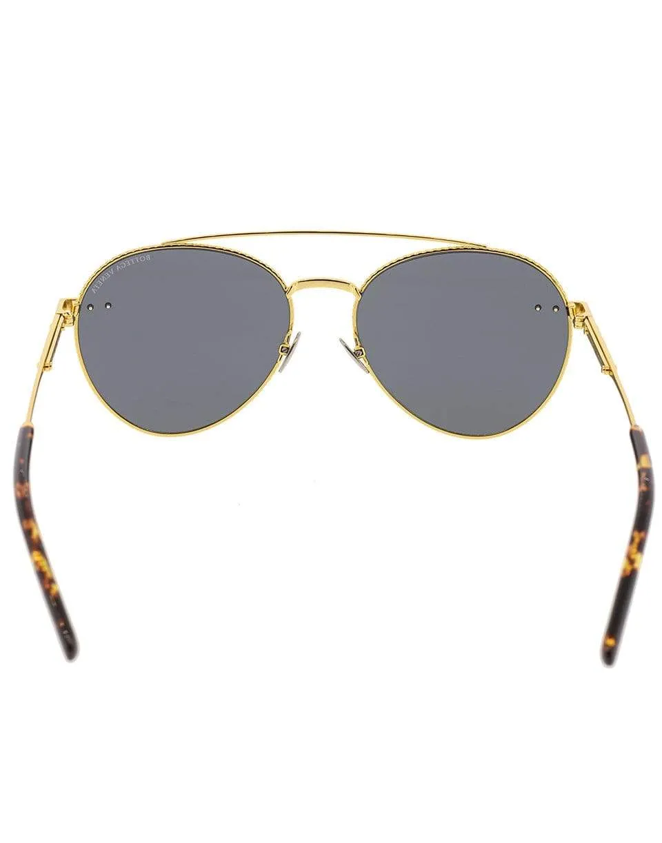 Unisex Gold Aviator Sunglasses