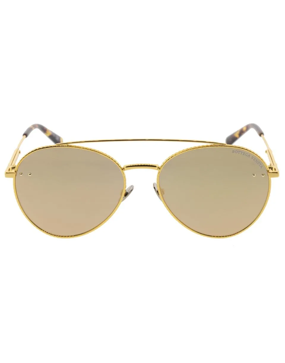 Unisex Gold Aviator Sunglasses