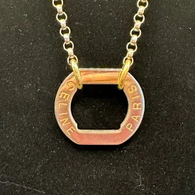 Upcycled Celine Charm Necklace on Brass Chain