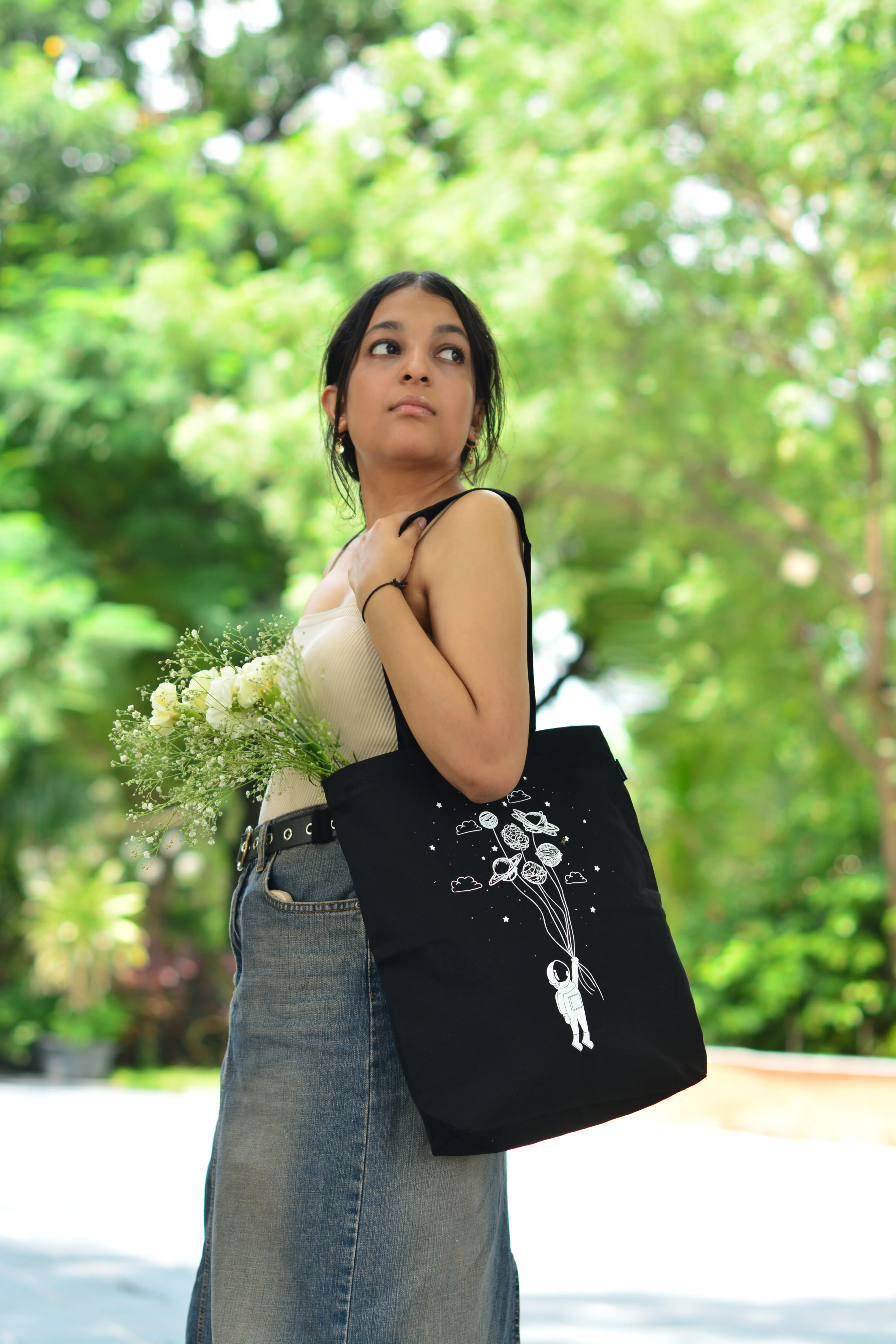Zipper Tote Bag - Fly Me To Space